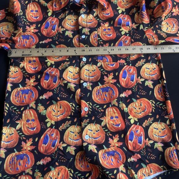 Arvil Hill Shirt Mens Small Black Orange Halloween Pumpkin Jack O Lantern Fall - Picture 6 of 9